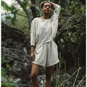 Aliya Wanek Priya Short 100% Raw Silk Natural Beige Small